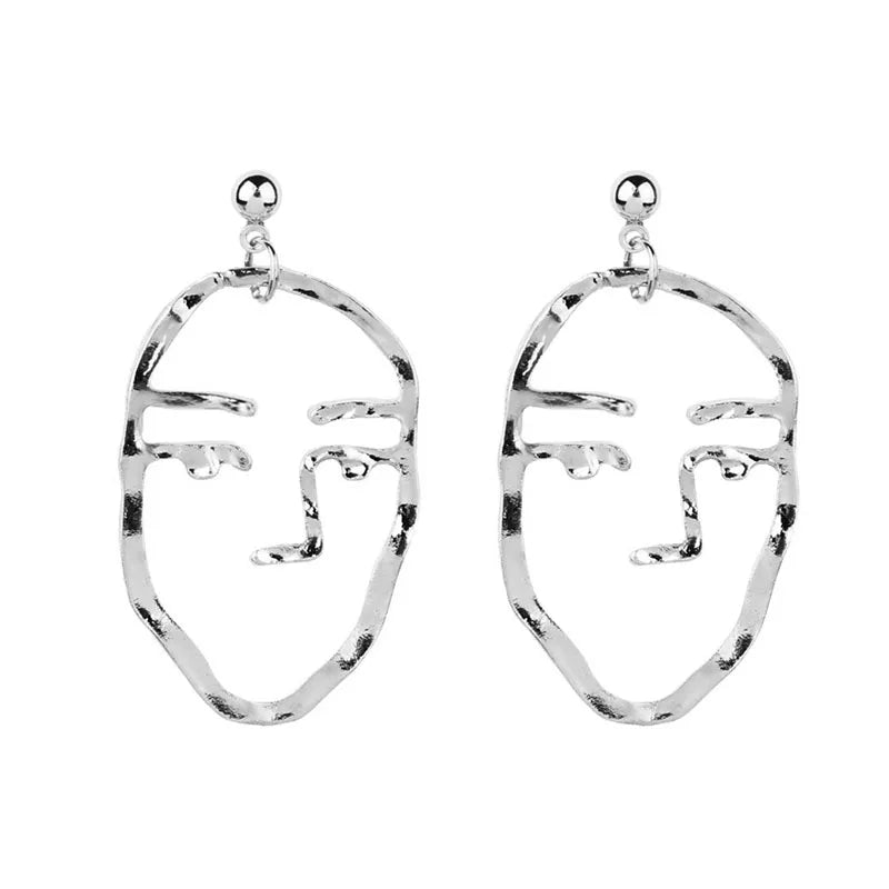 Abstract Face Pendant Earrings