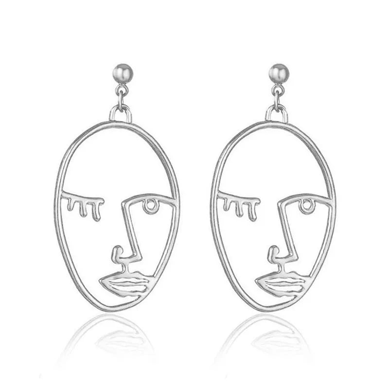 Abstract Face Pendant Earrings