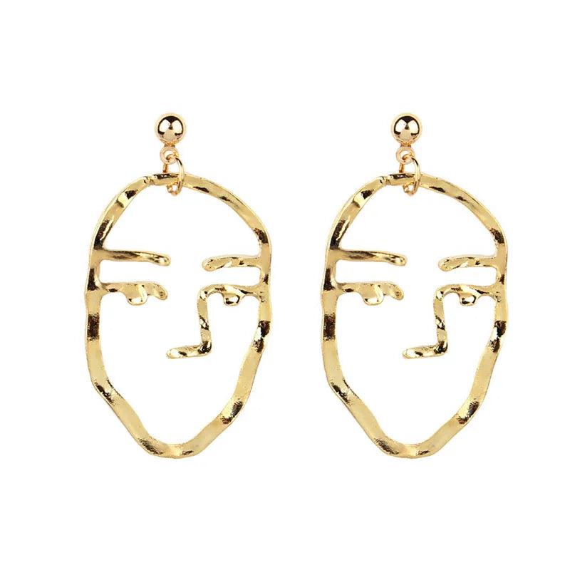 Abstract Face Pendant Earrings