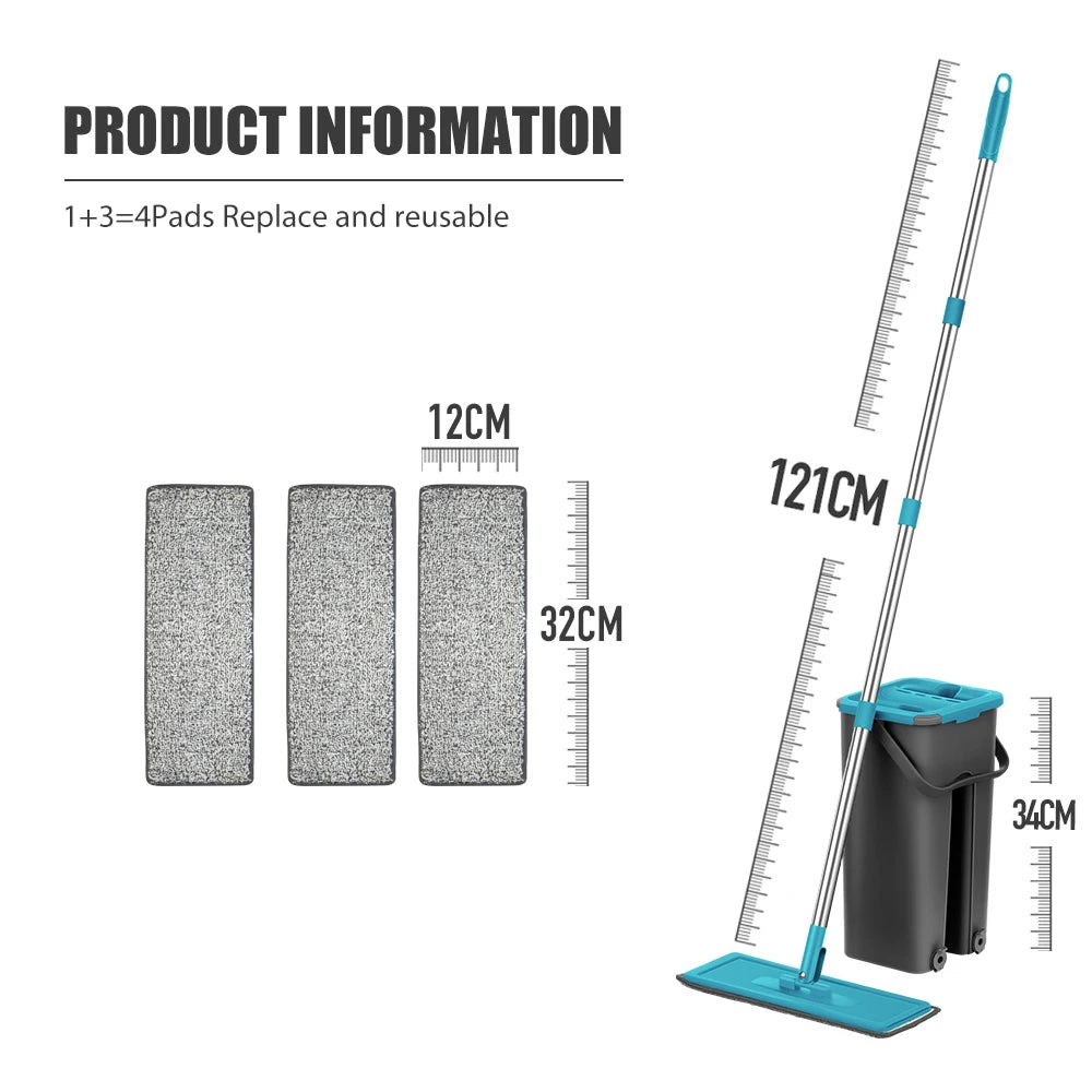 Hands-Free Floor Mop & Bucket Set