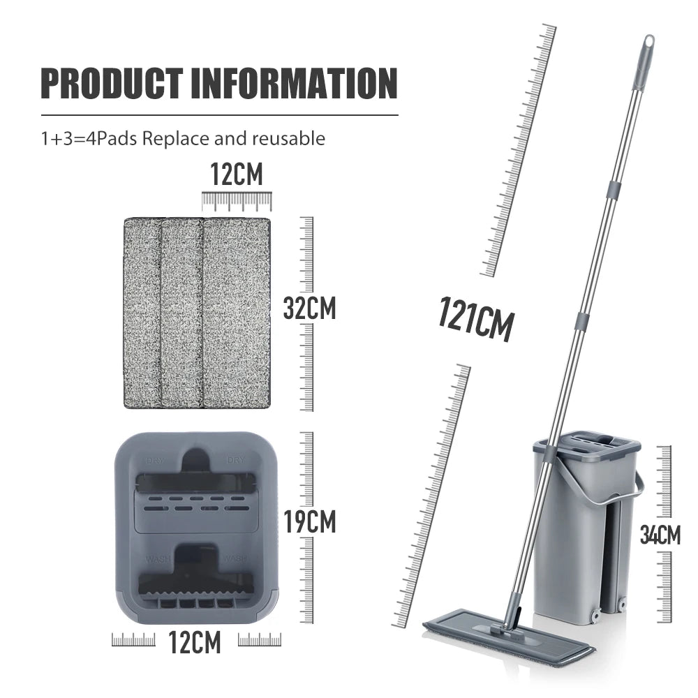 Hands-Free Floor Mop & Bucket Set