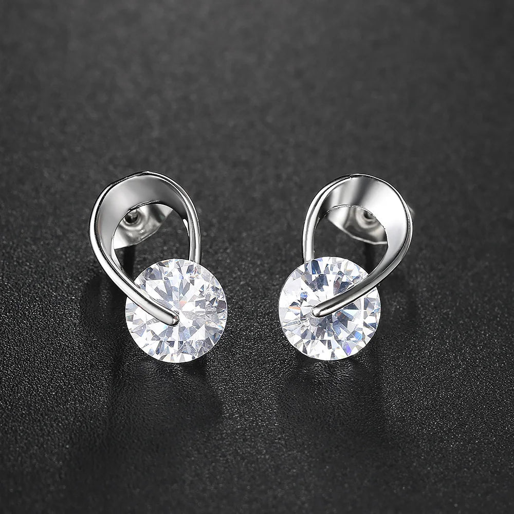 Simple Rose Gold Stud Earrings