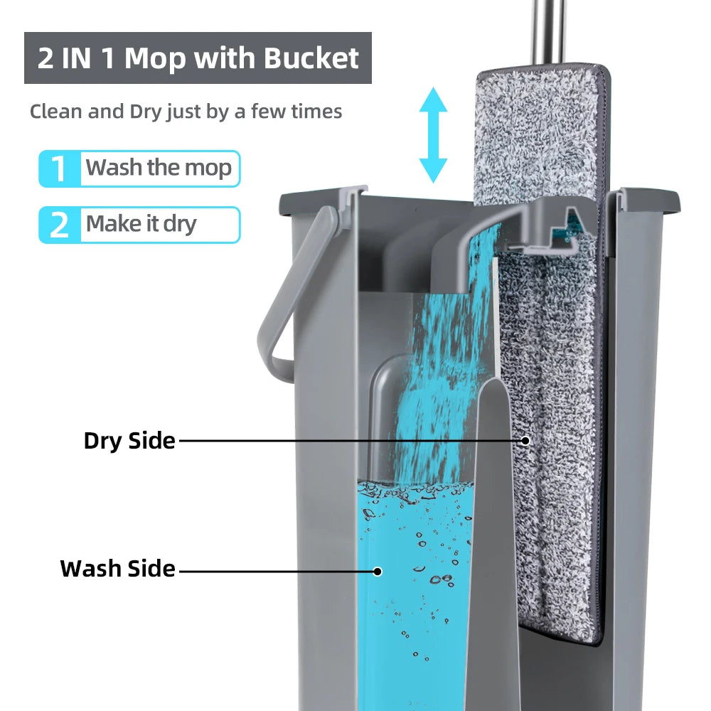Hands-Free Floor Mop & Bucket Set