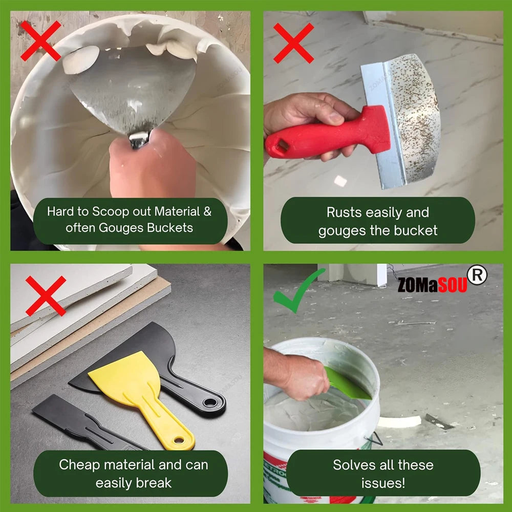 Curved Bucket Scoop Scraper Tool