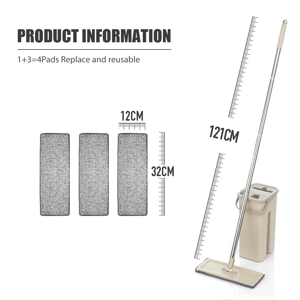 Hands-Free Floor Mop & Bucket Set