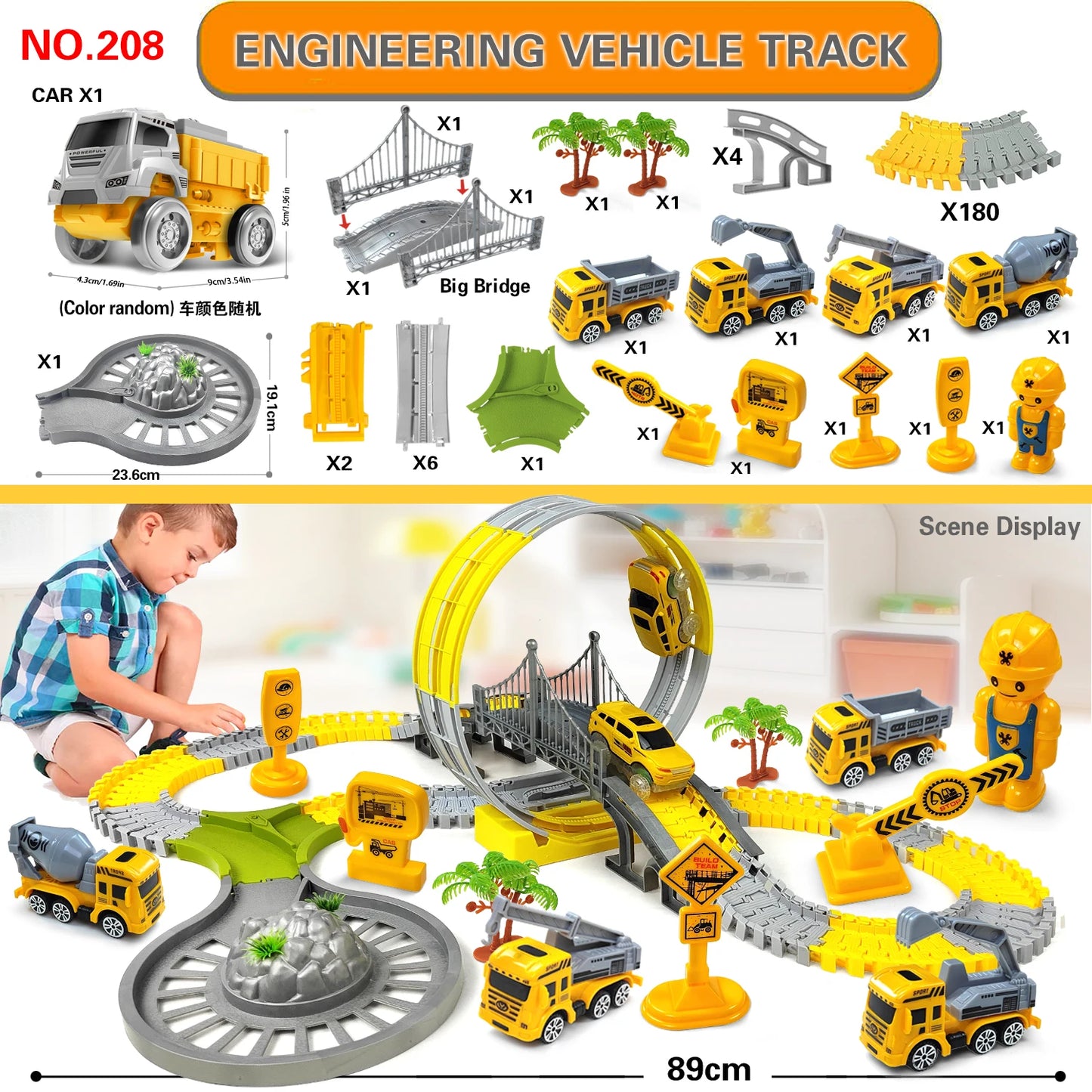 Magic Climbing Track with Engineering Car
